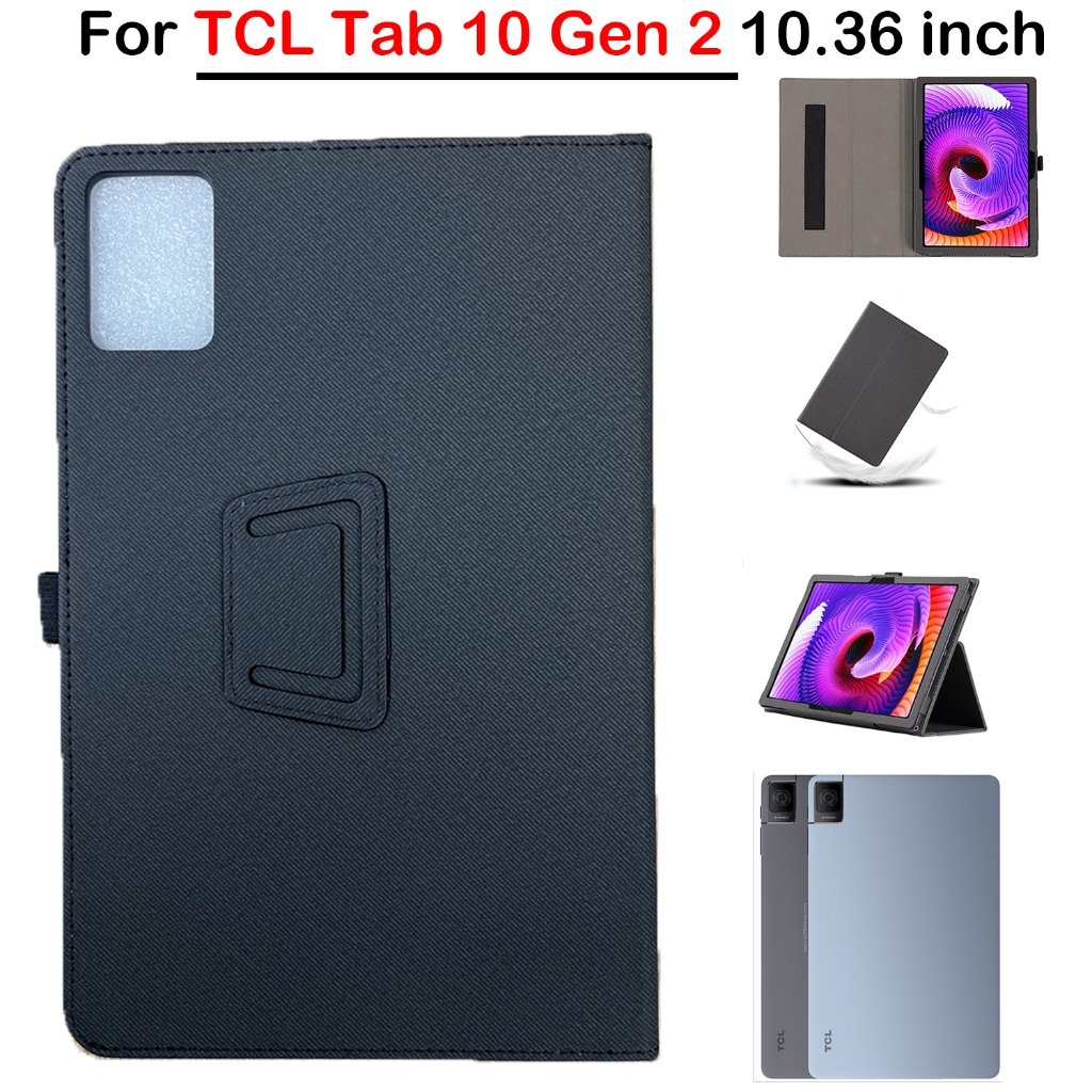 กรณีแท็บเล็ตสําหรับ TCL Tab 10 Gen2 10.4 2023 ผ้าหนังกรณีด้านหน้าสนับสนุนป้องกันกรณีฝาครอบ TCL Tab 1