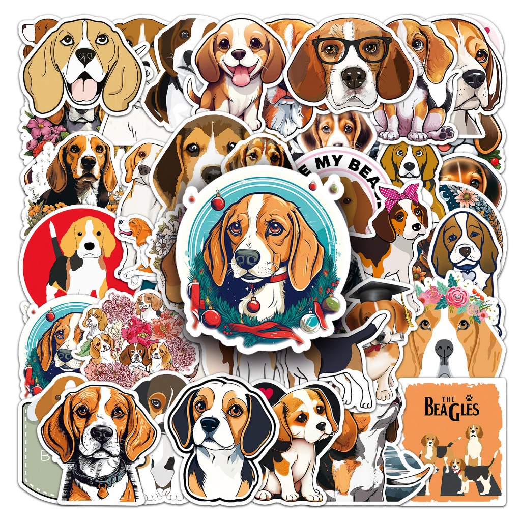 10/50 ชิ้น/เซ็ต Handmade การ์ตูนตลกน่ารัก Beagle แฟชั่นสติกเกอร์กันน้ําสําหรับ DIY ตกแต่งบนกระเป๋าเดินทางและหมวกนิรภัย