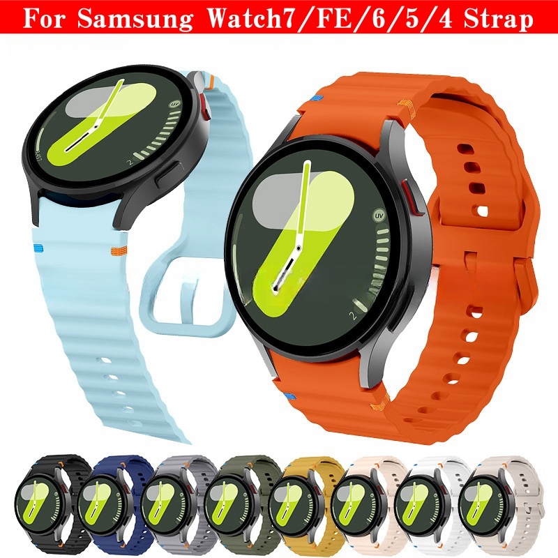 Samsung Galaxy Watch 7 FE 6 6 Classic 5 5 Pro สาย 40 มม.44 มม.43 มม.47 มม.45 มม.ซิลิโคนสําหรับ Samsung นาฬิกา 4/4 คลาสสิก