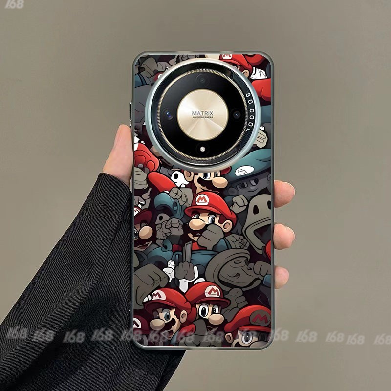 เคส Honor X9b X9A 5G X8B X7B เคสโทรศัพท์มือถือแบบแข็ง ผิวด้าน กันกระแทก ลายการ์ตูนมาริโอ้ สําหรับ