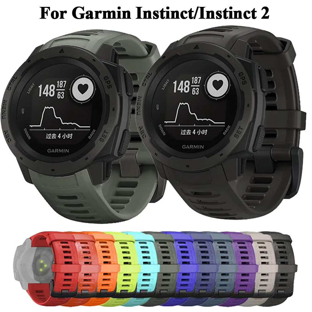 สายนาฬิกาข้อมือซิลิโคน สําหรับ garmin ขนาด 22 มม. รองรับ instinct, instinct 2, instinct 2 Solar, instinct 2 Tactical