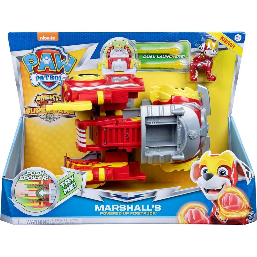 Paw Patrol, Mighty Pups Super PAWs Marshalls Powered Up Fire Truck Transforming Vehicle