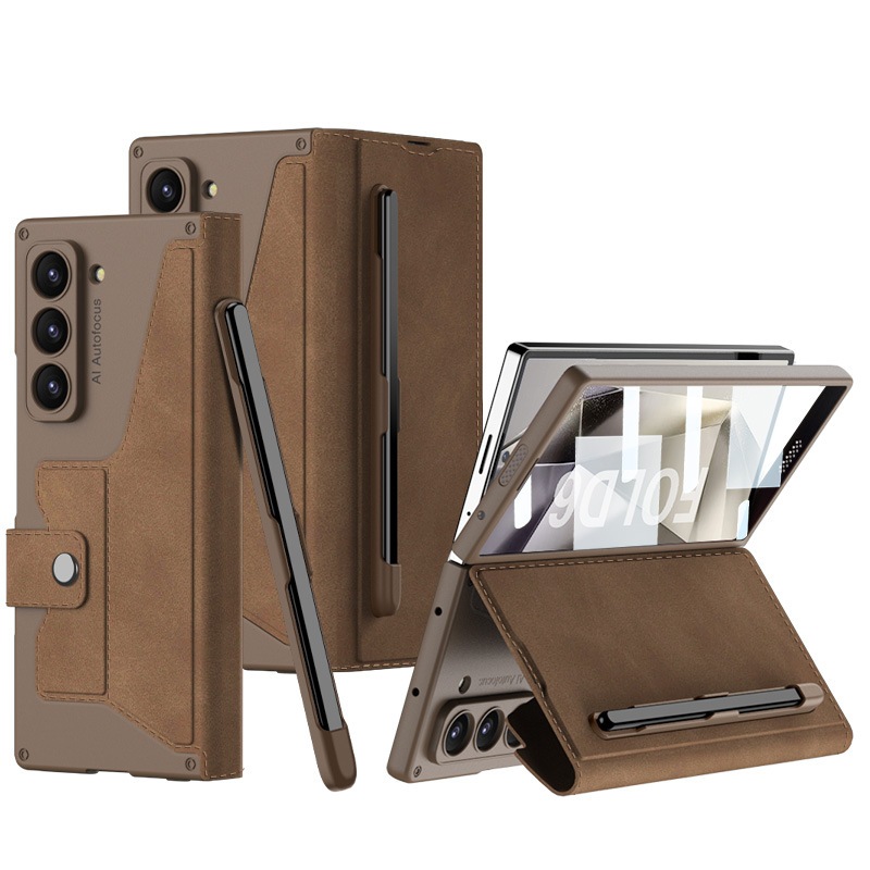 สําหรับเคส Samsung Galaxy Z Fold 7 Fold 8 พร้อมฟิล์มแกร่งฝาครอบการ์ดช่องเสียบปากกาเคสป้องกันการตก