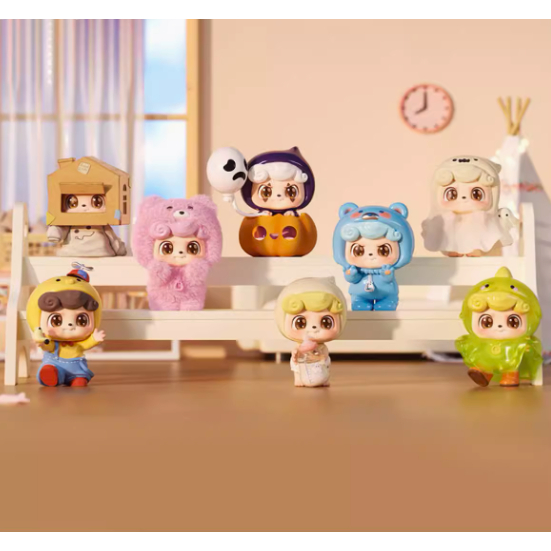 Q.kid Be Your Cute Little Ghost Mystery Box อินเทรนด์เล่นรูปตุ๊กตาสร้างสรรค์ตุ๊กตาสาวของขวัญตกแต่ง