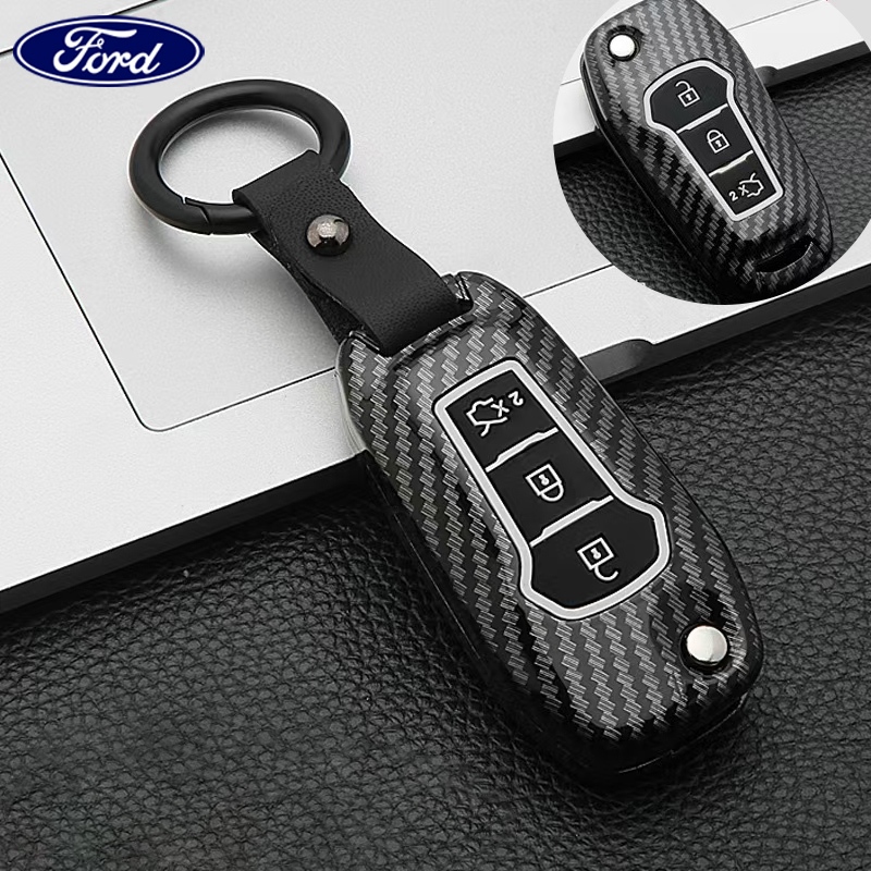 ฝาครอบกุญแจรถคาร์บอนไฟเบอร์เหมาะสําหรับ Ford Renger/Everest Remote Key Carbon Case