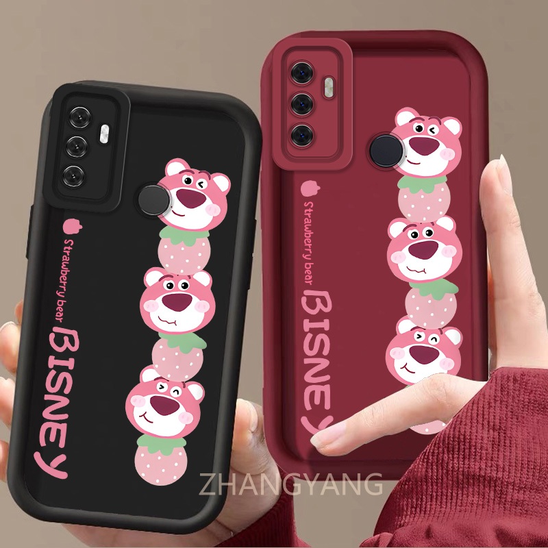เคสสําหรับ OPPO A53 A33 เคสโทรศัพท์หมีน่ารักพร้อมซิลิโคน TPU เคสนิ่มป้องกันการตกและกันกระแทกกล้องโทรศัพท์คลุมทั้งหมด