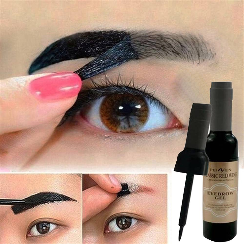 【kifli1 】มาสคาร่าคิ้ว 3 มิติ เจลเขียนคิ้วแบบลอกออก สีไวน์แดง เจลสักคิ้ว เครื่องสำอาง กันน้ำ กันเหงื่อ แห้งเร็ว-KI