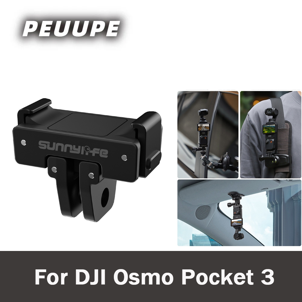 กล้องแอคชั่นแคมเมราแบบพับได้สําหรับ DJI Osmo Pocket 3 อลูมิเนียมอัลลอยด์คว้าติดตั้งที่ปลอดภัยเข้ากันได้กับ Pocket 3 อุปกรณ์เสริมขยายเช่น C