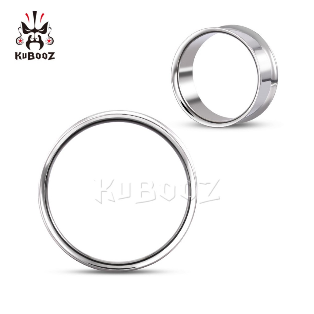 Kuboz 2PCS ไทเทเนียมหูอุโมงค์ Expanders Double Flared แหวนเกจเจาะเครื่องประดับต่างหู