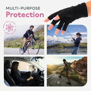 SUNUV ถุงมือป้องกัน UV สำหรับอบเล็บเจล UPF 50+ ปกป้องมือจากรังสียูวี