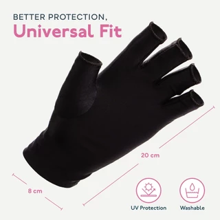 SUNUV ถุงมือป้องกัน UV สำหรับอบเล็บเจล UPF 50+ ปกป้องมือจากรังสียูวี