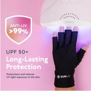 SUNUV ถุงมือป้องกัน UV สำหรับอบเล็บเจล UPF 50+ ปกป้องมือจากรังสียูวี