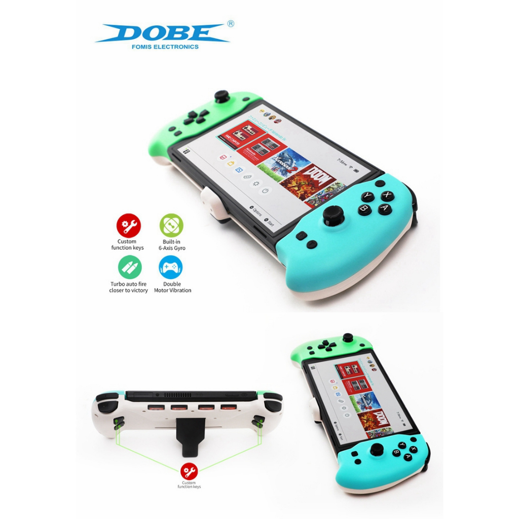 Dobe Eggshell Controller เข้ากันได้กับ Nintendo Switch OLED DOBE TNS-1188 Plug And Play เกมแพดบลูทูธไร้สาย 6 แกน Gyro Joypad มอเตอร์คู่การสั่นสะเทือนเกม Handle Grip