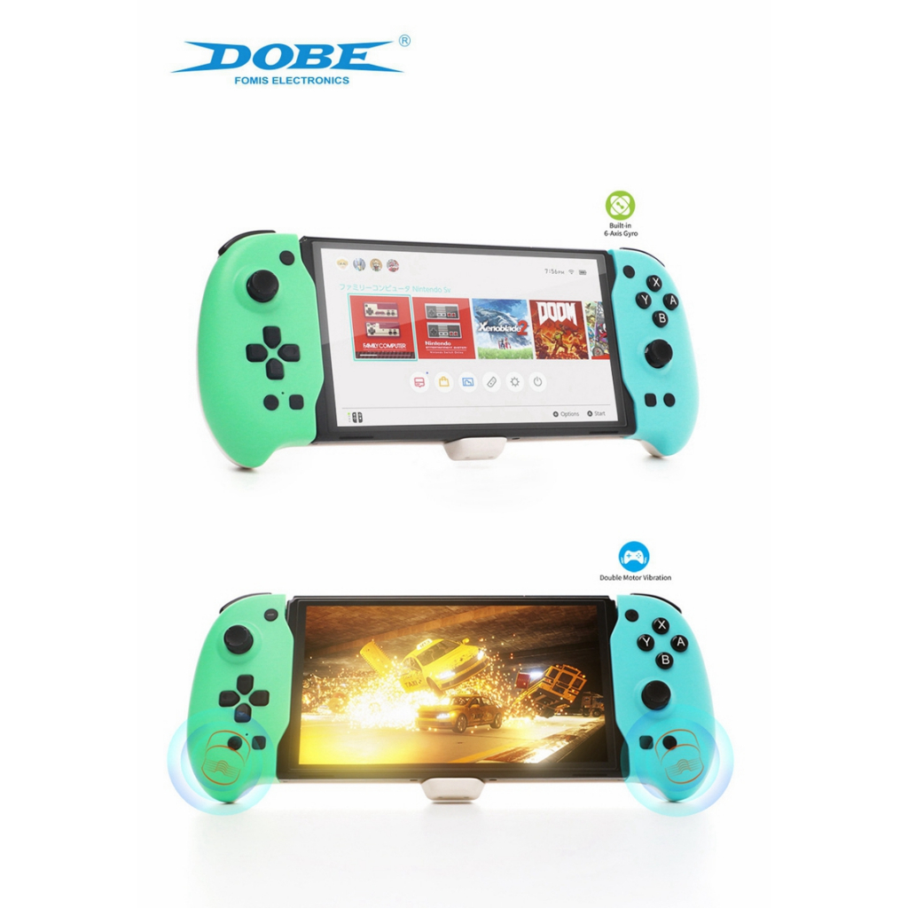 Dobe Eggshell Controller เข้ากันได้กับ Nintendo Switch OLED DOBE TNS-1188 Plug And Play เกมแพดบลูทูธไร้สาย 6 แกน Gyro Joypad มอเตอร์คู่การสั่นสะเทือนเกม Handle Grip