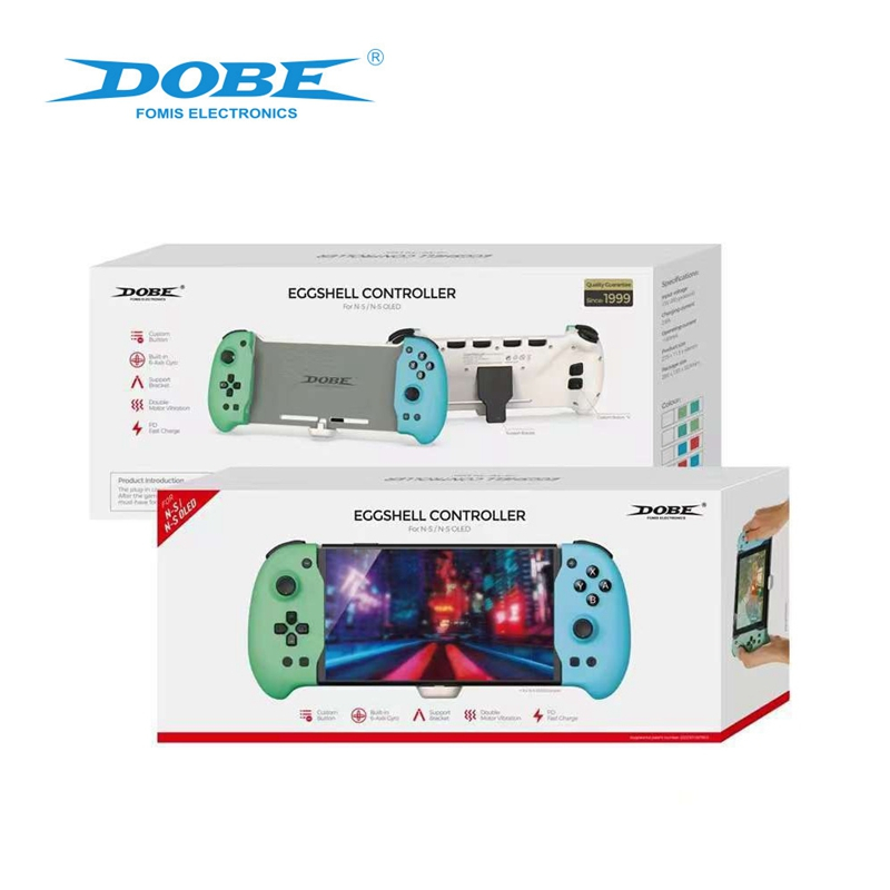 Dobe Eggshell Controller เข้ากันได้กับ Nintendo Switch OLED DOBE TNS-1188 Plug And Play เกมแพดบลูทูธไร้สาย 6 แกน Gyro Joypad มอเตอร์คู่การสั่นสะเทือนเกม Handle Grip