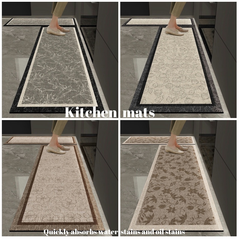 พรมห้องครัว วัสดุโคลนไดอะตอม พิมพ์ที่เรียบง่ายทันสมัย ขนาด 40x60cmถึง40x120cm บรรยากาศอันสูงส่ง เป็นมิตรกับสิ่งแวดล้อม มีสุขภาพดี และไม่มีกลิ่น ทนต่อคราบน้ำมัน ดูดซับได้สูง และทำความสะอาดง่าย พรมเช็ดเท้าห้องน้ำ พรมเช็ดเท้าซับน้ําได้ดี พรมกันลื่น