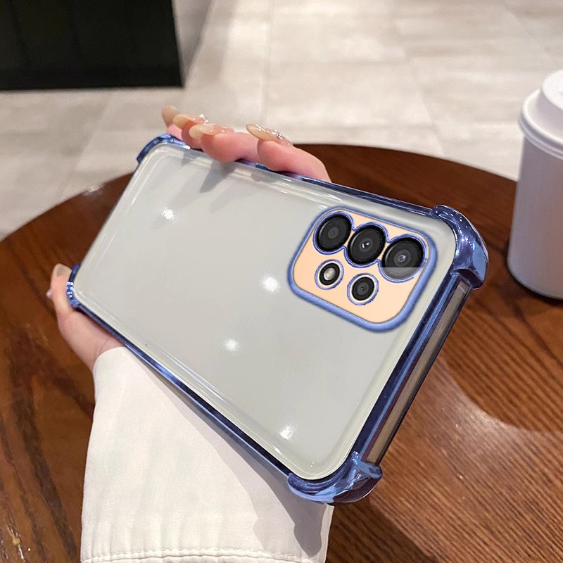 SAMSUNG สําหรับsamsung A32 4G A52 A52Sโปร่งใสCreative Case Galaxy A12 A22 5G A13 A23 A33 A53 A73 สี่มุมDrop-Proofฝาครอบโทรศัพท์