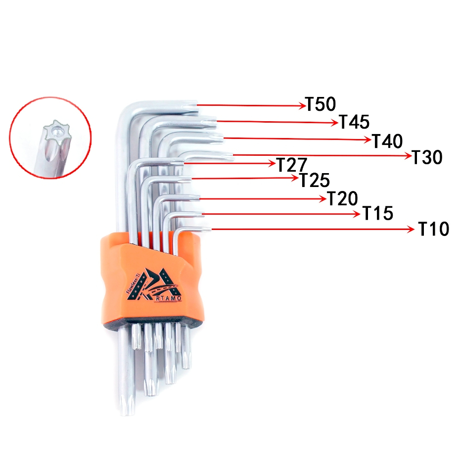 RTAMO Produce Tools Stainless Steel Inner Star Wrench Hexagon Wrench Portable Foldable