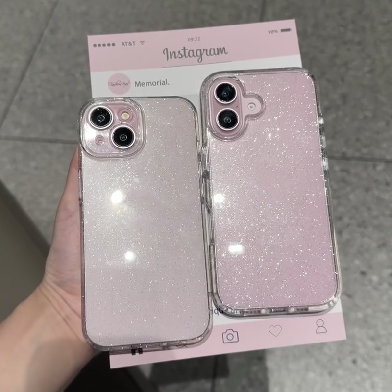 เคสมือถือ สีใส ประดับกลิตเตอร์ กันกระแทก สำหรับ compatible for iPhone 16 15 pro max 14 Pro max 13 12 Pro Max 12Pro 12 12 mini 11 Pro Max 11 Pro 11 XS MAX XR X