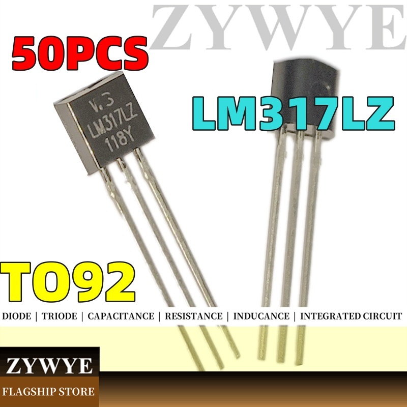 50 ชิ้น LM317L TO92 ปรับตัวควบคุมแรงดันไฟฟ้าสามสิ้นสุดปลั๊กตรง WS LM317LZ LM317