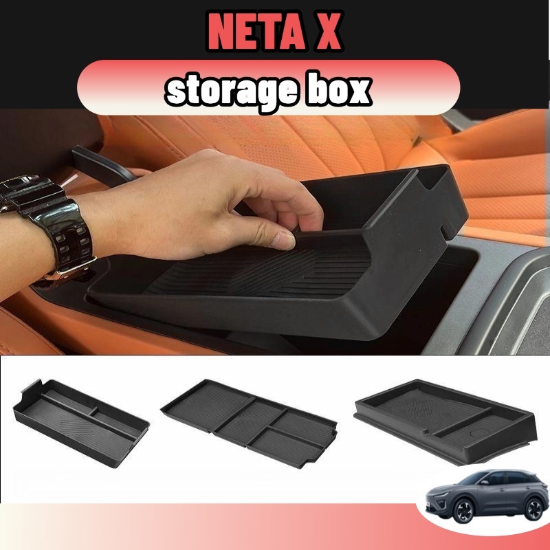 Neta X กล่องเก็บของ ด้านหลังหน้าจอ กล่องราวจับ สีดํา สําหรับตกแต่งภายในรถยนต์ accessories