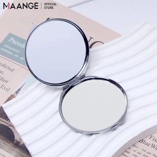 MAANGE กระจกแต่งหน้า แบบพกพา สแตนเลสพับได้สองด้าน กระจกพับแต่ง หน้าแบบพกพา 9475