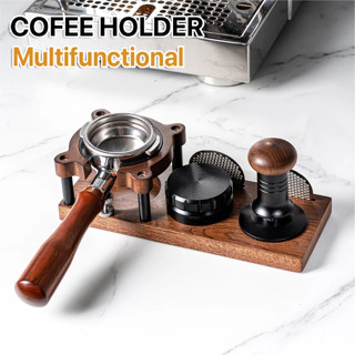กาแฟ Tamper Mat Station Stand Portafilter ผู้ถือฐาน Rack ไม้…