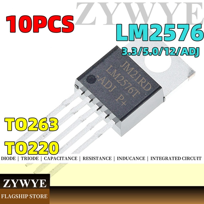 10pcs LM2576 เครื่องปรับแรงดันไฟฟ้า Buck ชิป IC LM2576S-3.3 LM2576S-5.0 LM2576S-12 LM2576S-ADJ LM257