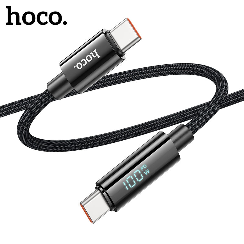 Hoco U125 USB C ถึง USB C 100W PD Fast สายชาร์จประเภท C สายชาร์จสําหรับ Phone15 NoteBook Pro แล็ปท็อ