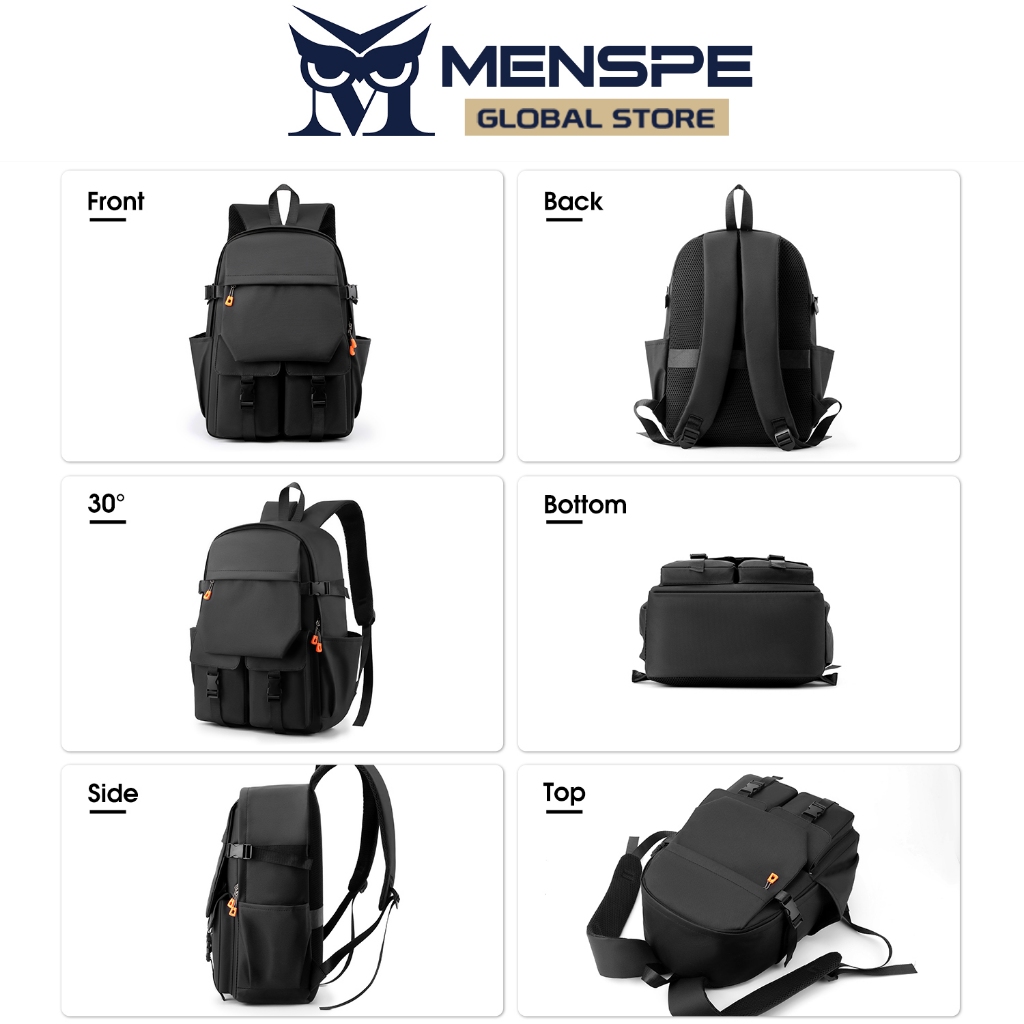 Menspe ผู้ชายแฟชั่นแล็ปท็อปกระเป๋าเป้สะพายหลังกันน้ําป้องกันการโจรกรรมสําหรับการเดินทางธุรกิจศึกษา