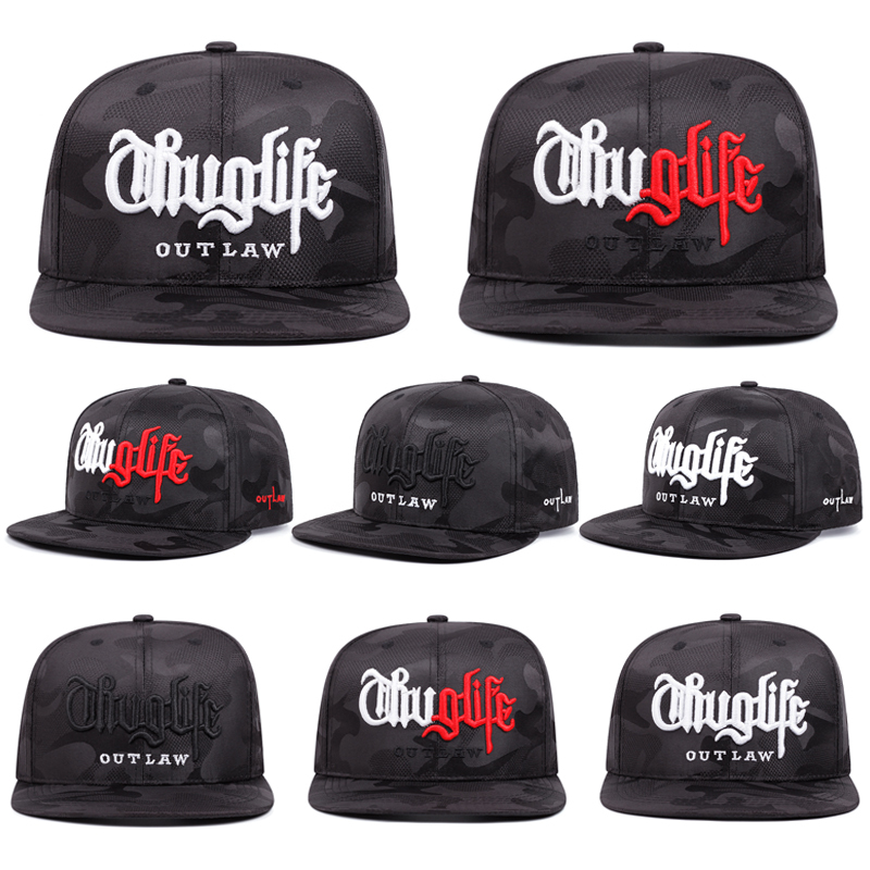 หมวก Snapback ลายพรางใหม่สําหรับผู้ชาย 2PAC กลางแจ้งหมวกบังแดดวินเทจ Hip hop cap