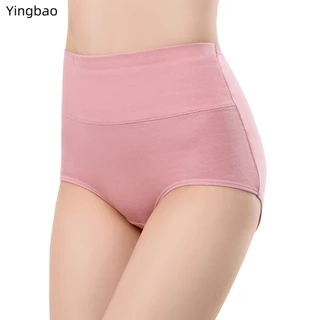 กางเกงชั้นใน เอวสูง ชนิดผ้าฝ้าย สำหรับสตรี ไซซ์ m-3xl