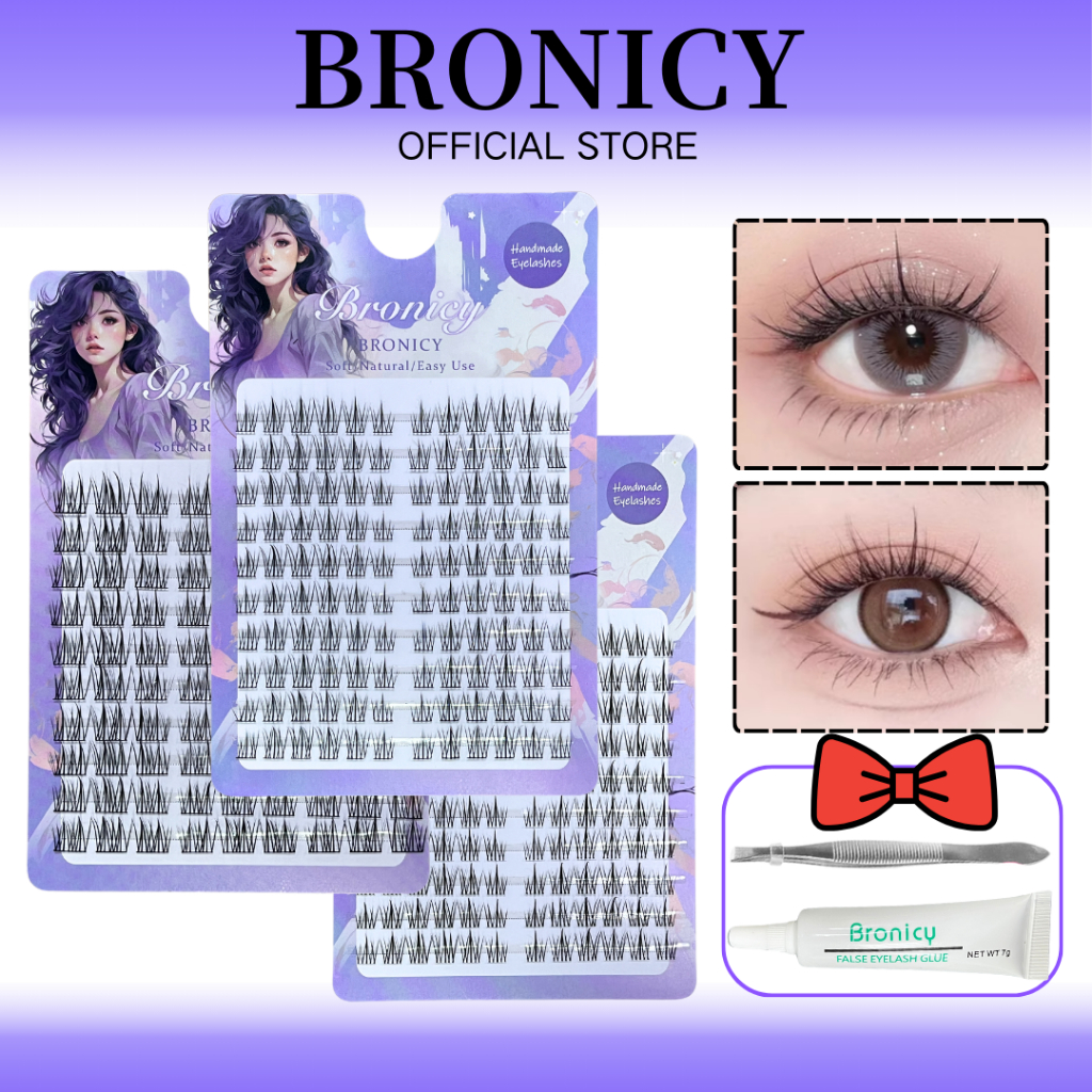 Bronicy ขนตาปลอมดอกทานตะวันนุ่มก้านบางธรรมชาติจําลอง Grafting ขนตาติดด้วยตนเอง
