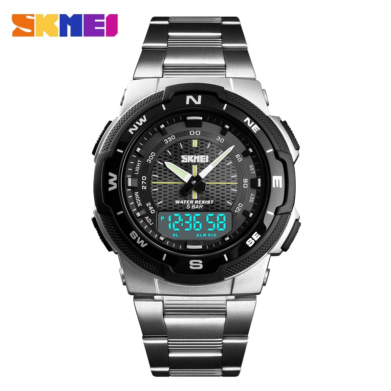 SKMEI 1370 กีฬา Digtal นาฬิกาสําหรับชายทหารควอตซ์นาฬิกาปลุกกันน้ํานาฬิกาข้อมือบุรุษ