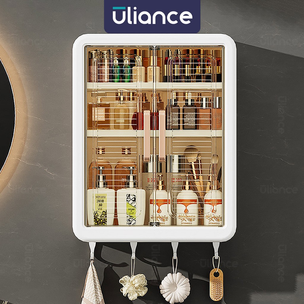 Uliance ตู้เก็บของพลาสติก แบบแขวนผนังห้องน้ํา ห้องครัว กันน้ํา