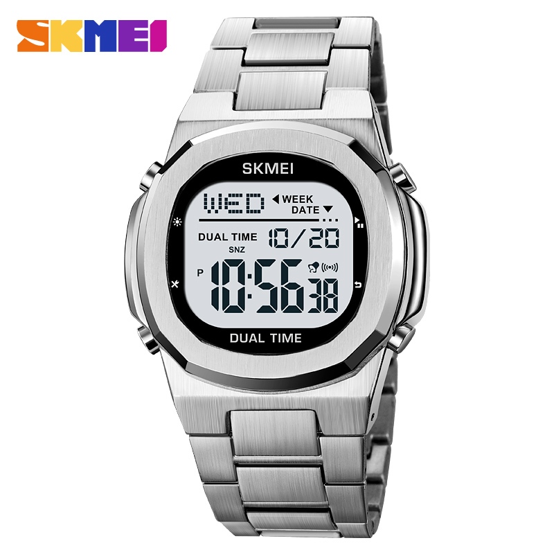 Skmei 2004 นาฬิกาผู้ชาย Sport กันน้ํา LED Digital สแตนเลสกันกระแทก