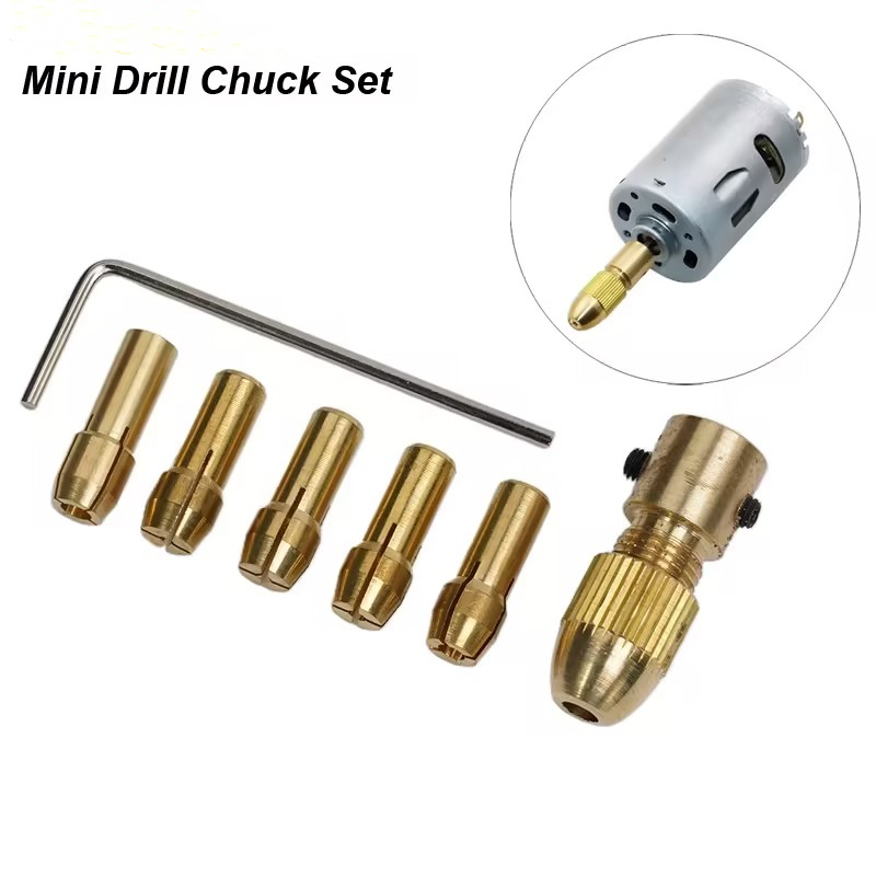 Mini Drill Chuck Collet ชุดสําหรับมอเตอร์ไฟฟ้าเพลา Fit Micro Twist เจาะทองเหลืองตลับหมึกโรตารีเครื่องมือ Bit Clamping Nut อะแดปเตอร์