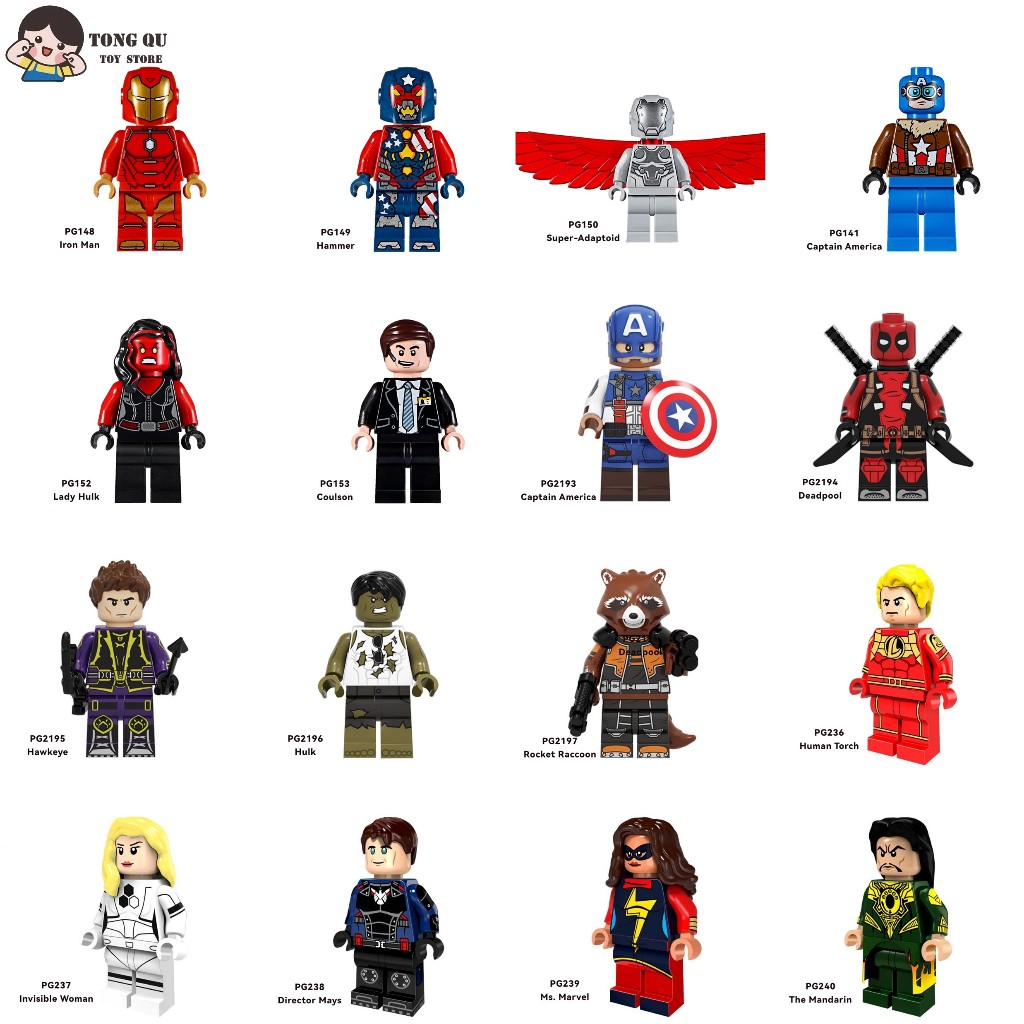 Superhero Minifigures Iron Man Hulk Building Block ตุ๊กตาสะสมของขวัญวันเกิดของเล่น