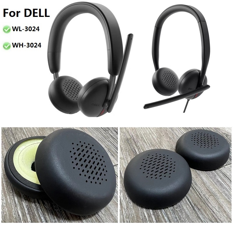 Original แผ่นรองหูฟัง 65 มม.สําหรับ Dell WL-3024 WH-3024 หูฟังเปลี่ยน earmuff หมอนหูหูฝาครอบ super s