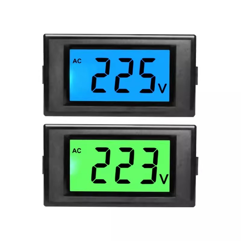 AC80-500V จอแสดงผล LCD โวลต์มิเตอร์แบบดิจิตอล 79*43*31 มม. AC แผงเมตรโวลต์เมตร D69-120