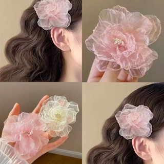 ฤดูใบไม้ผลิและฤดูร้อนยอดนิยม organza กิ๊บติดผมดอกไม้จําลองกิ…