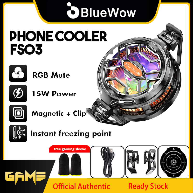 Bluewow ความร้อน X76/FS03/FS05/HL01/GT31/CX06 โทรศัพท์มือถือ Cooler หม้อน้ําสําหรับเล่นเกมพัดลมระบายความร้อน Hurricane Turbofan Cooler
