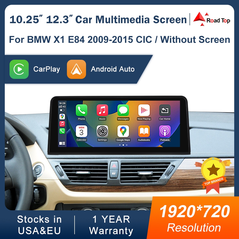 10.25 Android Auto Wireless CarPlay 1920*720 Linux มัลติมีเดียจอแสดงผลหัวหน่วยหน้าจอสัมผัสสําหรับ BM