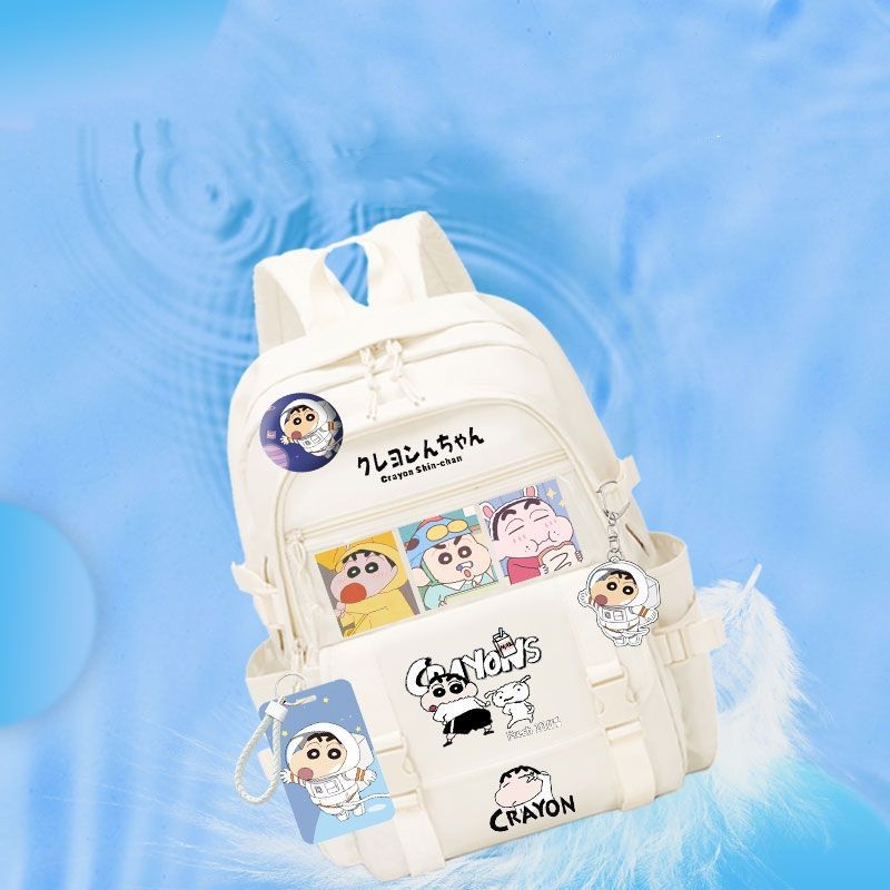 Crayon Shin-Chan กระเป๋าเป้สะพายหลังผู้ชายผู้หญิง 2024 สไตล์ใหม่นักเรียนชั้นประถมศึกษานักเรียนมัธยมต้นความจุขนาดใหญ่