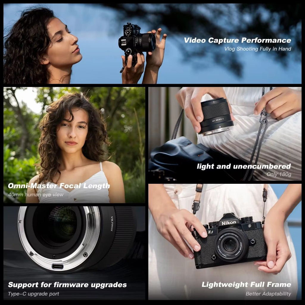 Viltrox 40 มม.F2.5 Full Frame Auto Focus STM Prime เลนส์รูรับแสงขนาดใหญ่สําหรับกล้อง Nikon Z Sony E Vlog Portrait เลนส์กล้อง