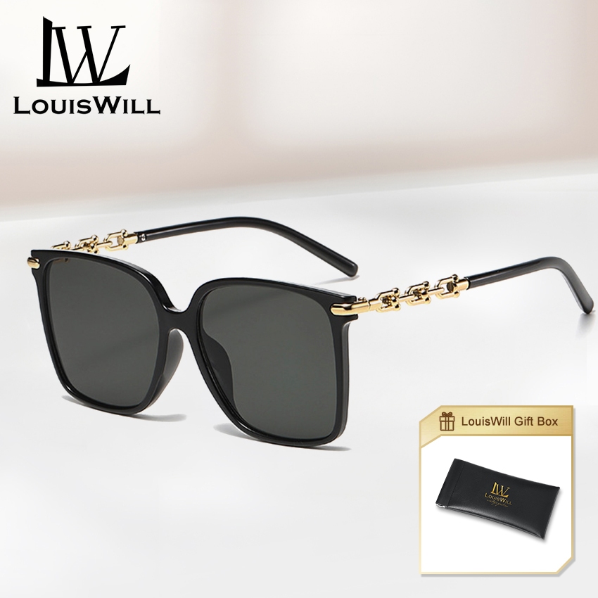 Louiswill ผู้หญิงแฟชั่นแว่นตากันแดด Vintage Retro กรอบขนาดใหญ่ UV400 ฤดูร้อน Anti Glare ขับรถตกปลาแว่นตากันแดด