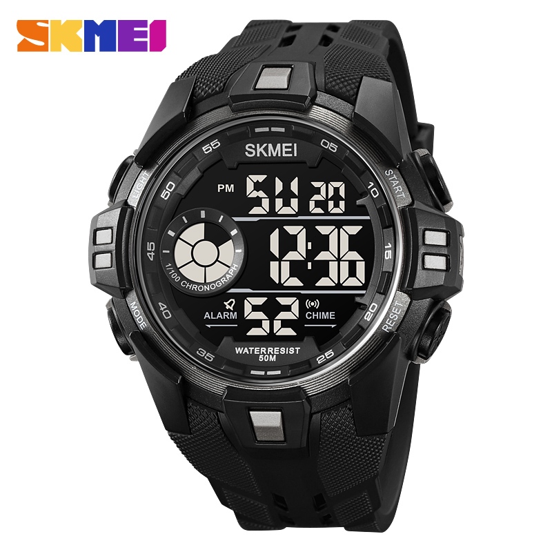 SKMEI สมี 2123 ญี่ปุ่นการเคลื่อนไหวดิจิตอลนาฬิกาจับเวลากีฬานาฬิกาผู้ชายวันที่ปลุกจอแสดงผลนํา กันน้ํา