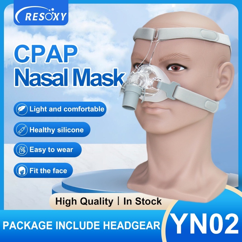 Cpap หน้ากากจมูกพร้อมหมวกและหัวเข็มขัดแบบปรับได้สําหรับ CPAP เครื่อง CPAP อัตโนมัติ Anti Snoring Sle