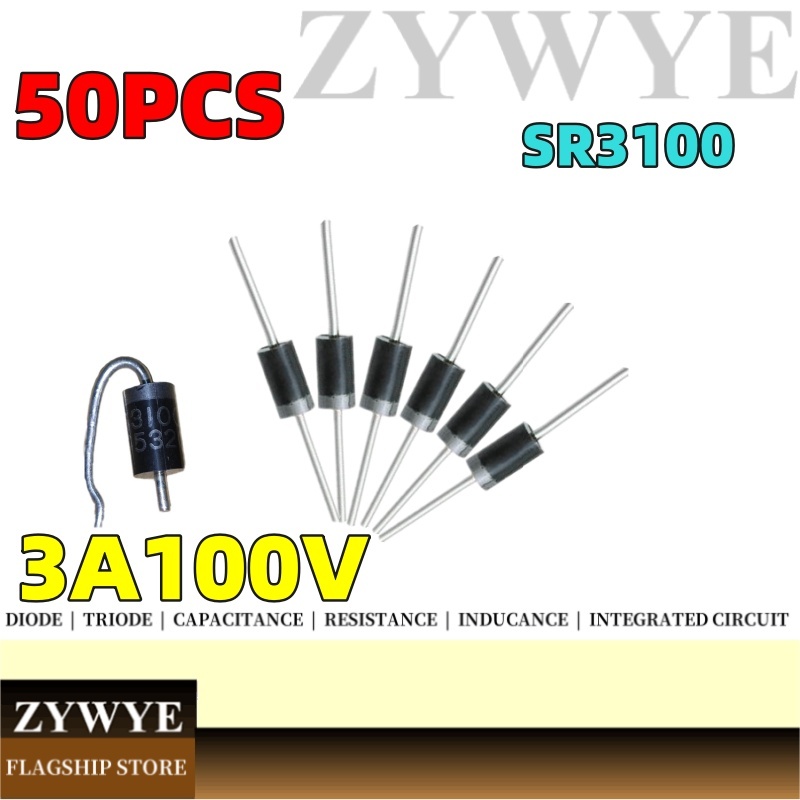 50pcs SR3100 Shoteki ไดโอด Universal SB3100 HBR3100 MBR3100 Power ไดโอด 3A100V Molding Shaping