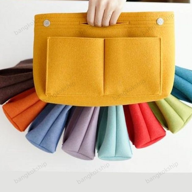 LONGCHAMP รู้สึกกระเป๋าจัดระเบียบสำหรับ กระเป๋าถือใส่เครื่องสําอาง ผ้าสักหลาด สําหรับผู้หญิง